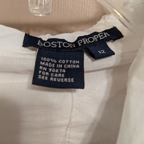 NWT Boston Proper White Ruffled Blouse Sz.12 - Picture 9 of 9